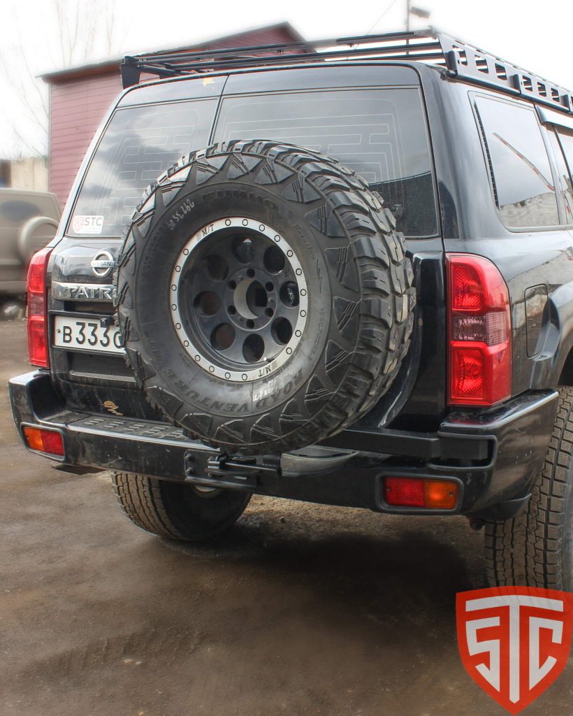 Калитка в штатный бампер Nissan Patrol Y61 2004+