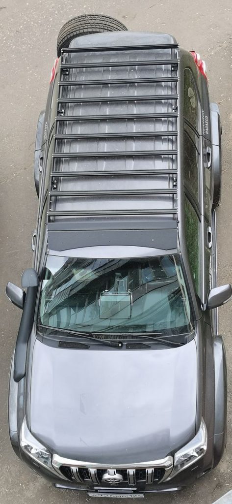 Багажник экспедиционный Toyota Land Cruiser Prado 150 ШТОРКА дальний, рабочий, задний свет
