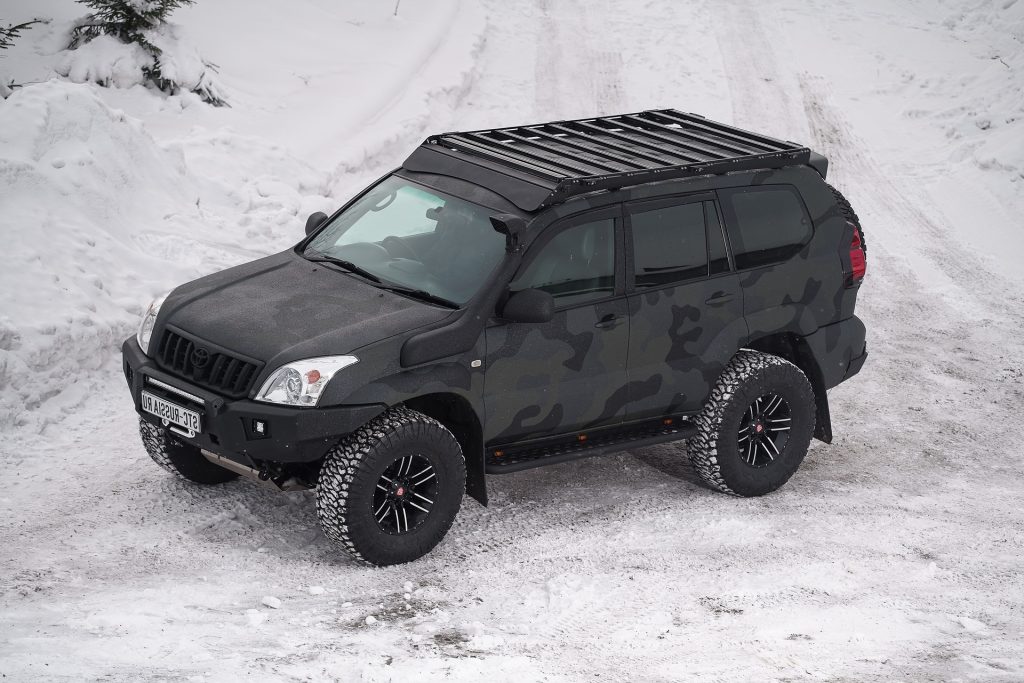 Багажник экспедиционный Toyota Land Cruiser Prado 120 ШТОРКА дальний, задний свет