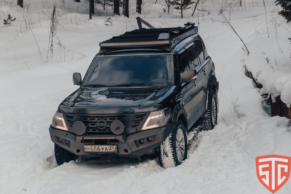 Бампер передний Nissan Patrol Y62 2010-2014 ПТФ