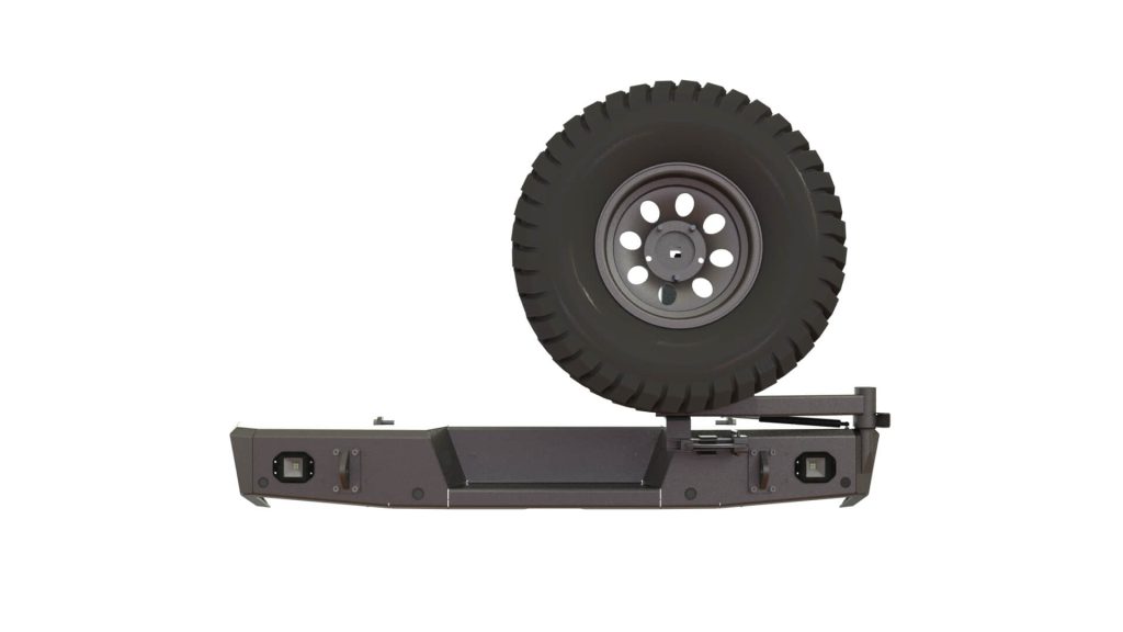 Бампер задний Toyota Tundra 2006-2013 калитка справа, ПТФ