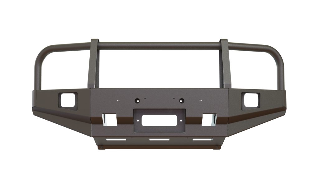 Бампер передний Mitsubishi Pajero Sport 1996-2008 с защитой фар, под ПТФ