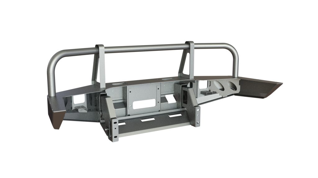 Бампер передний Mitsubishi Pajero Sport 1996-2008 с защитой фар, под ПТФ